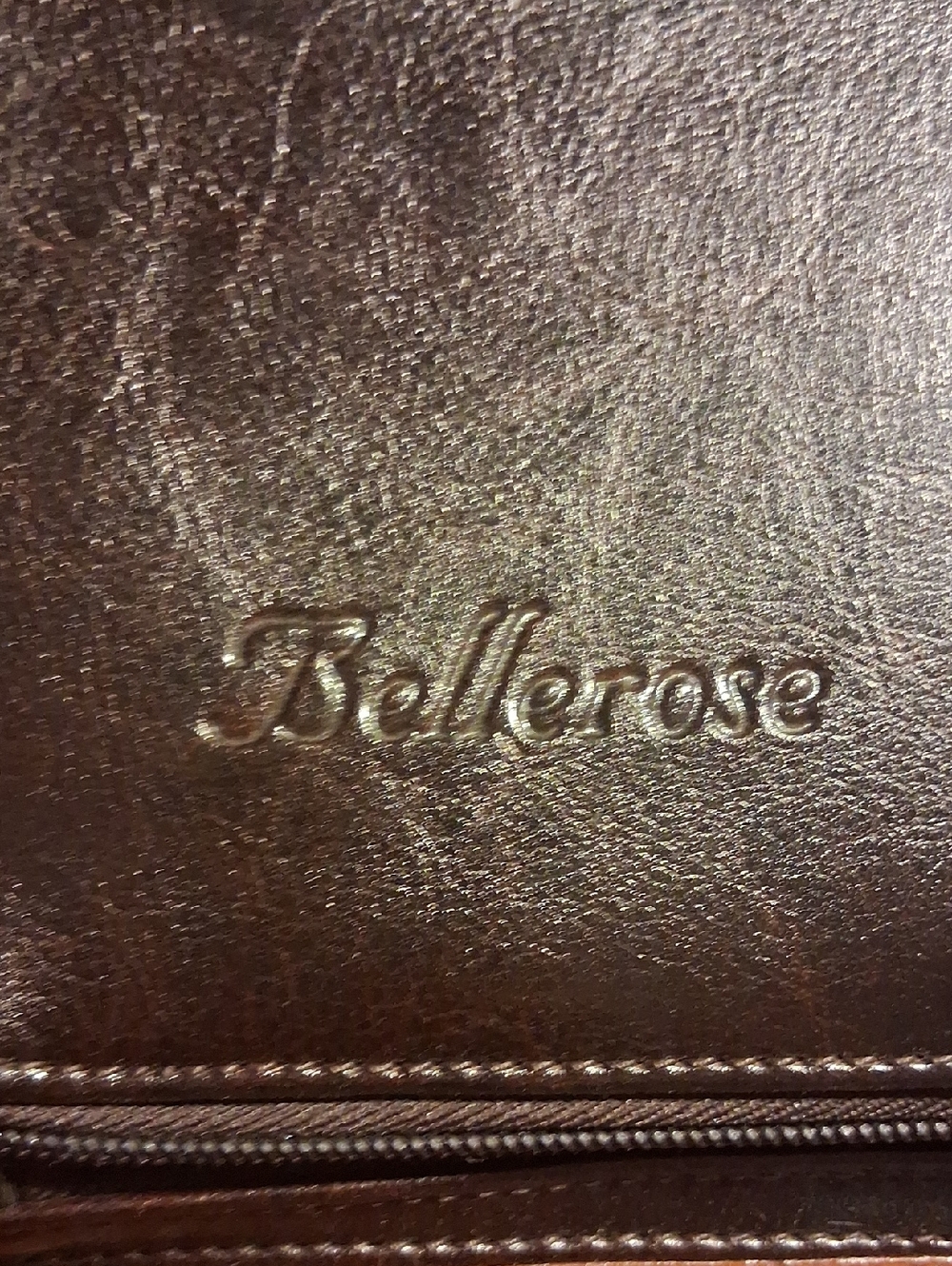 Bellerose Classic Two-Tone Brown Leather Briefcase - Women's Work Bag - Picture 14 of 15